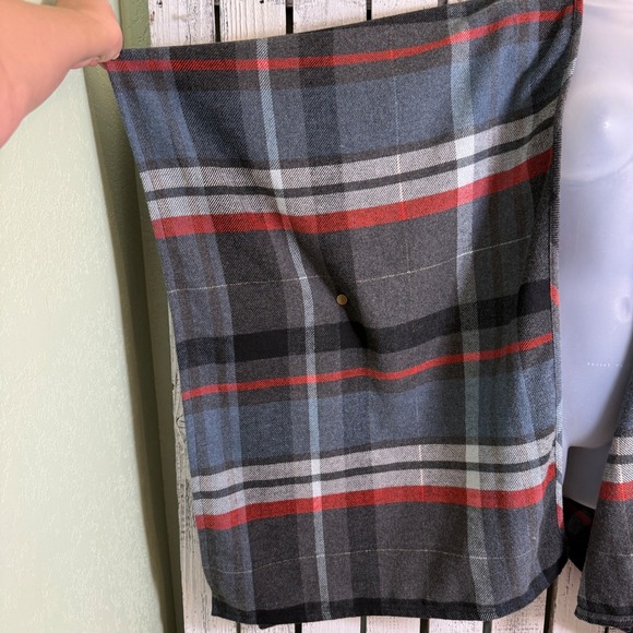 Merona Plaid Open Front Blanket Poncho Cape Women S/M Wool Blend Snap Sides Fall - Picture 11 of 13